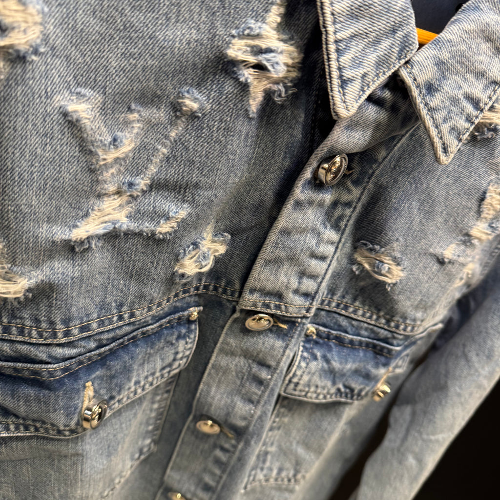 Louis Vuitton half monogram denim jacket