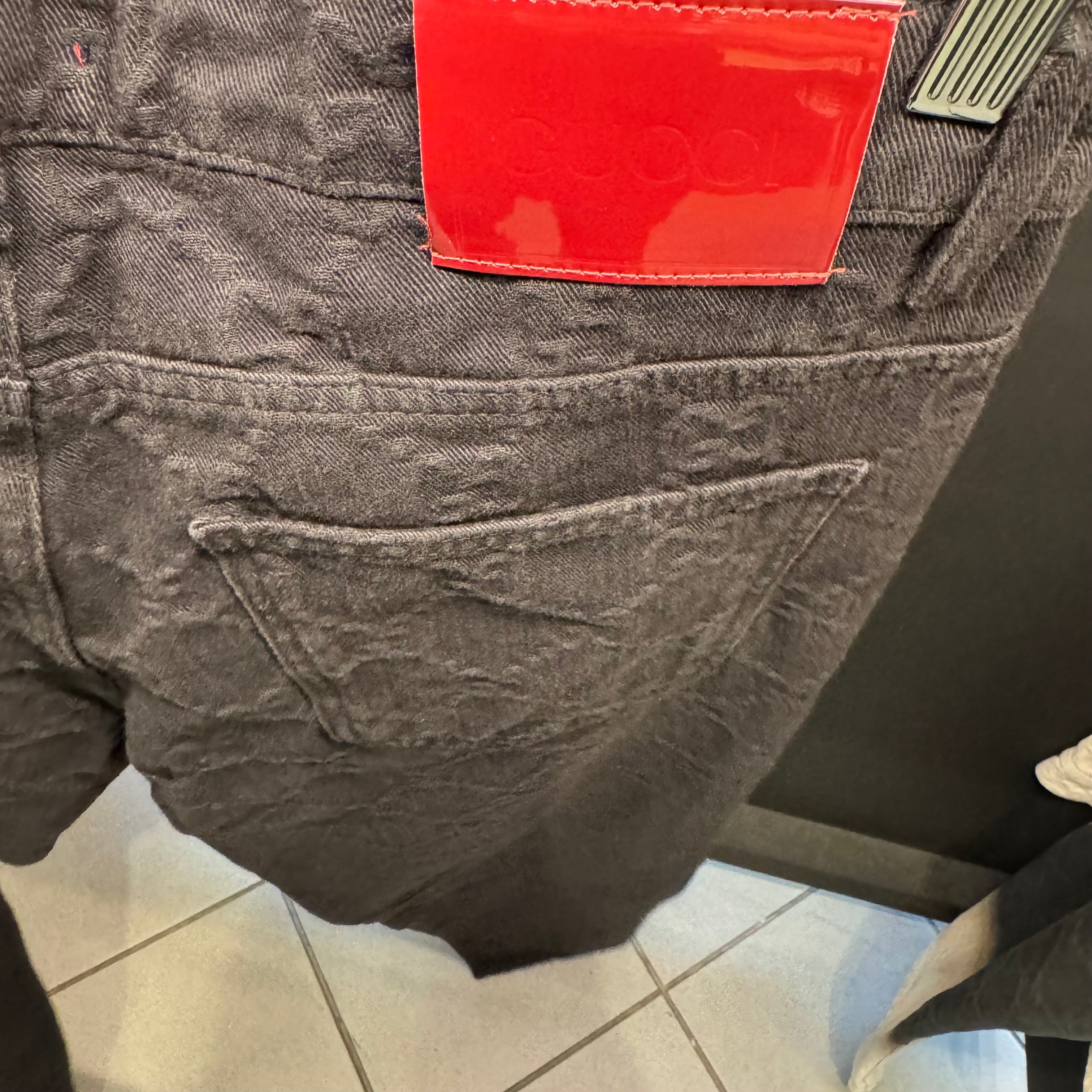 Gucci Monogram black denim pants