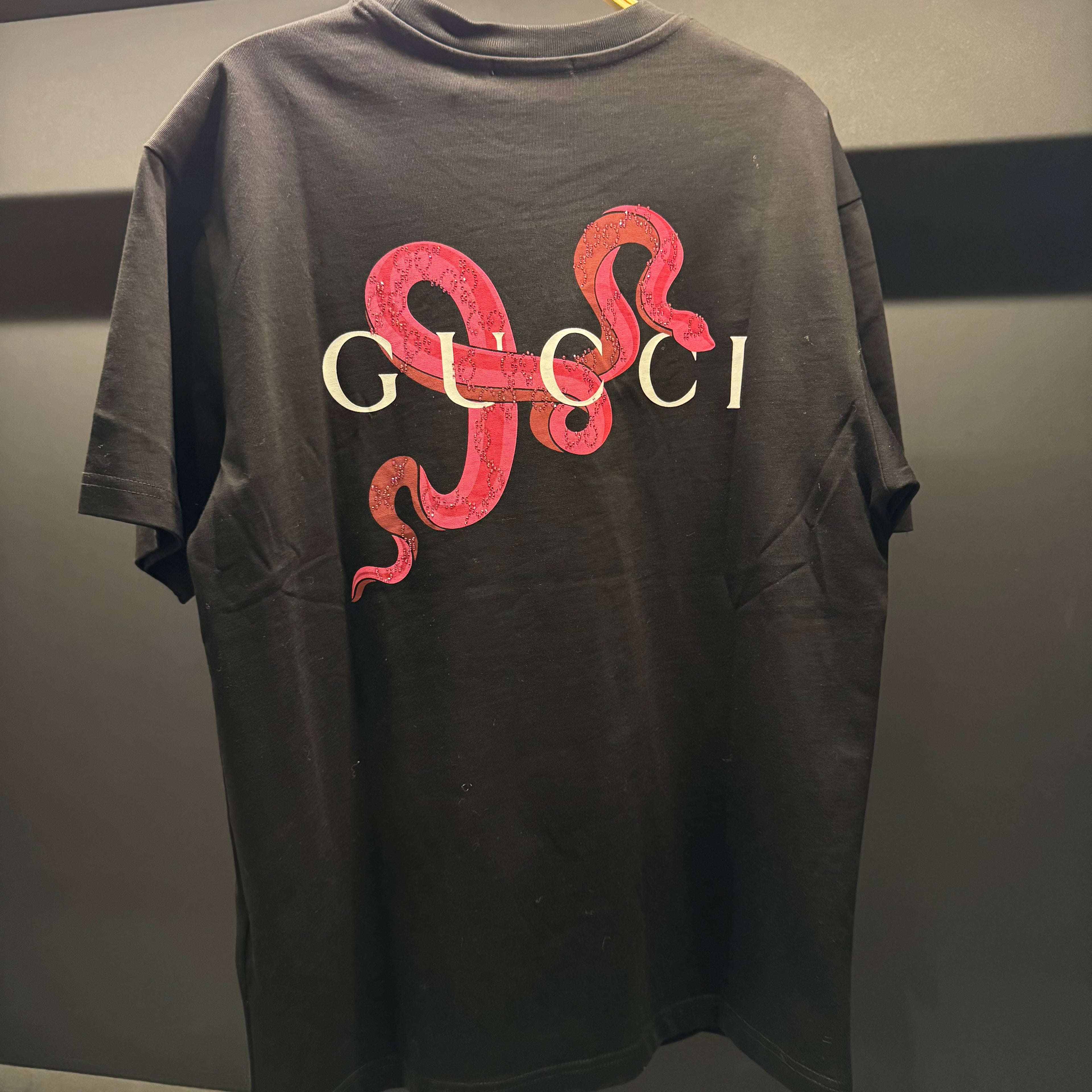 Gucci embellished snake back tshirt