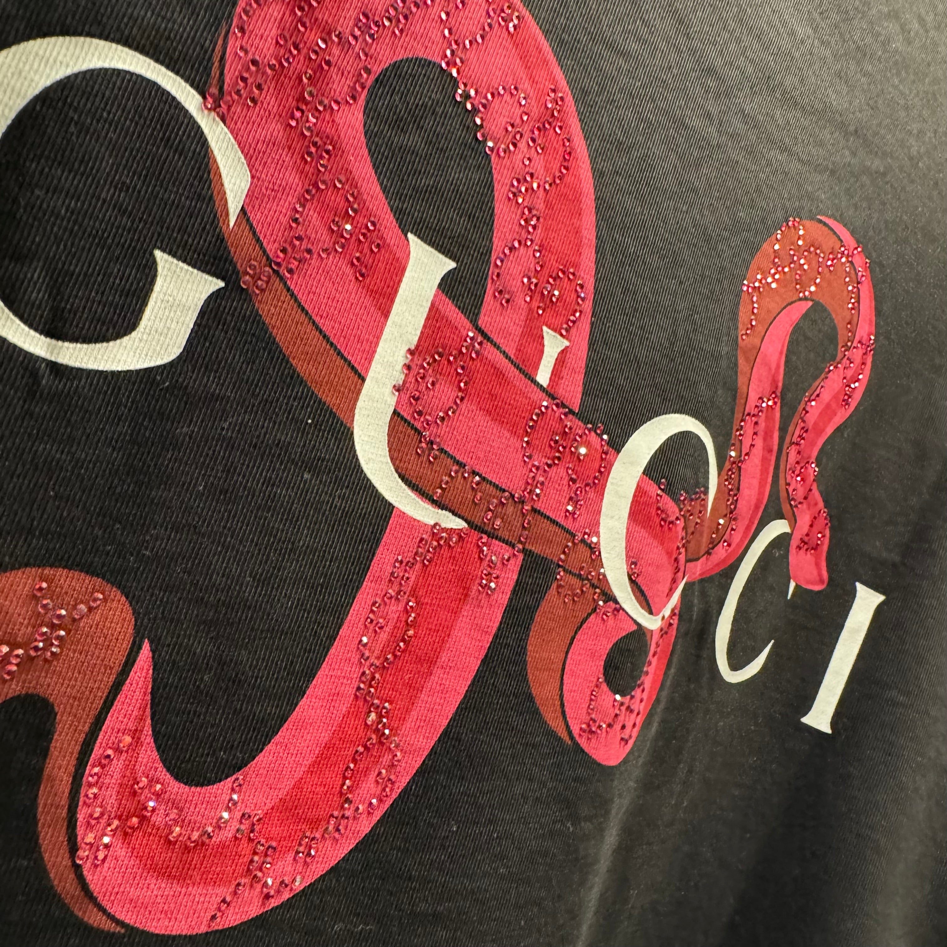 Gucci embellished snake back tshirt