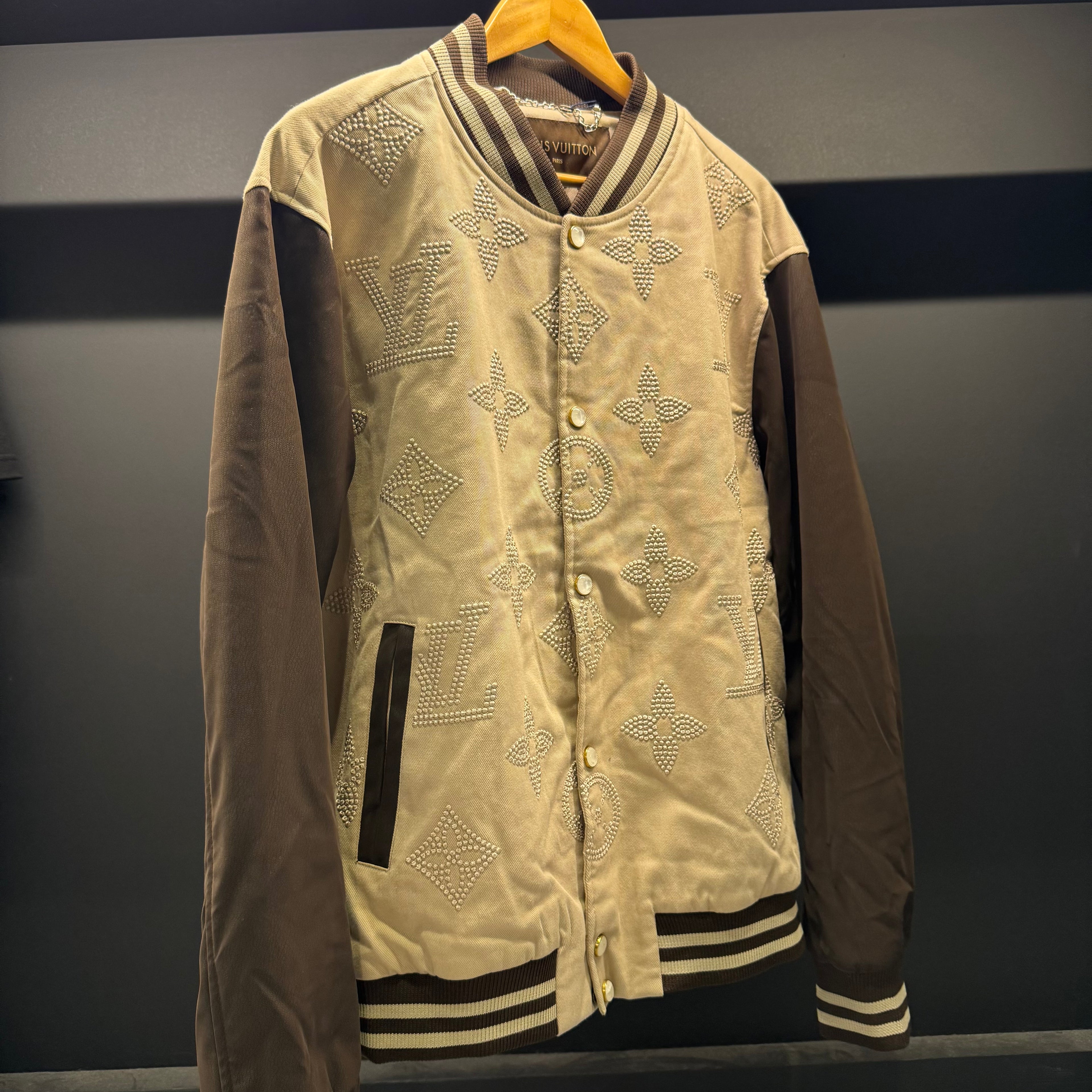 Louis  Vuitton monogram embroidered varsity jacket
