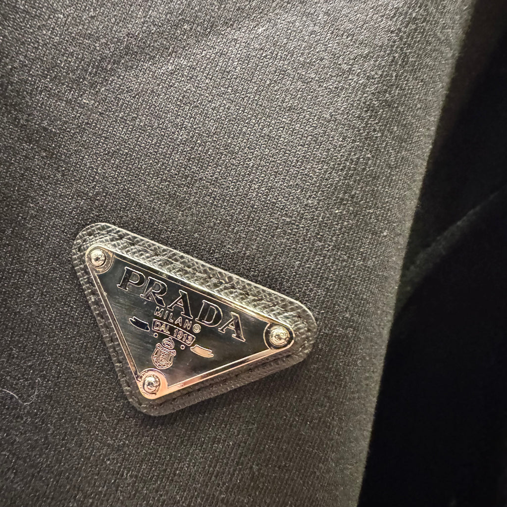 Prada hoodie half buttoned