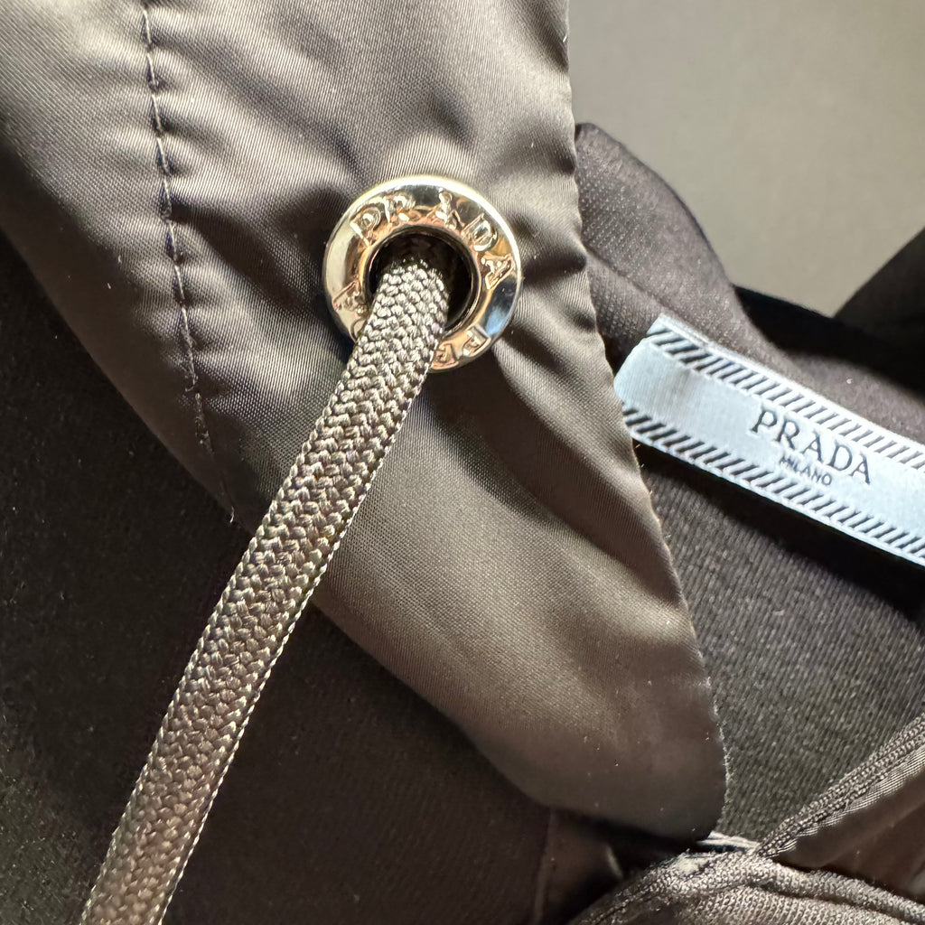 Prada hoodie half buttoned