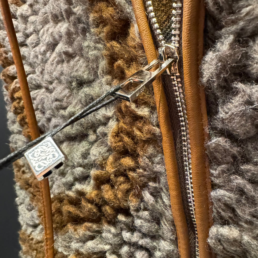 Loewe logo print hooded fleece gilet jacket