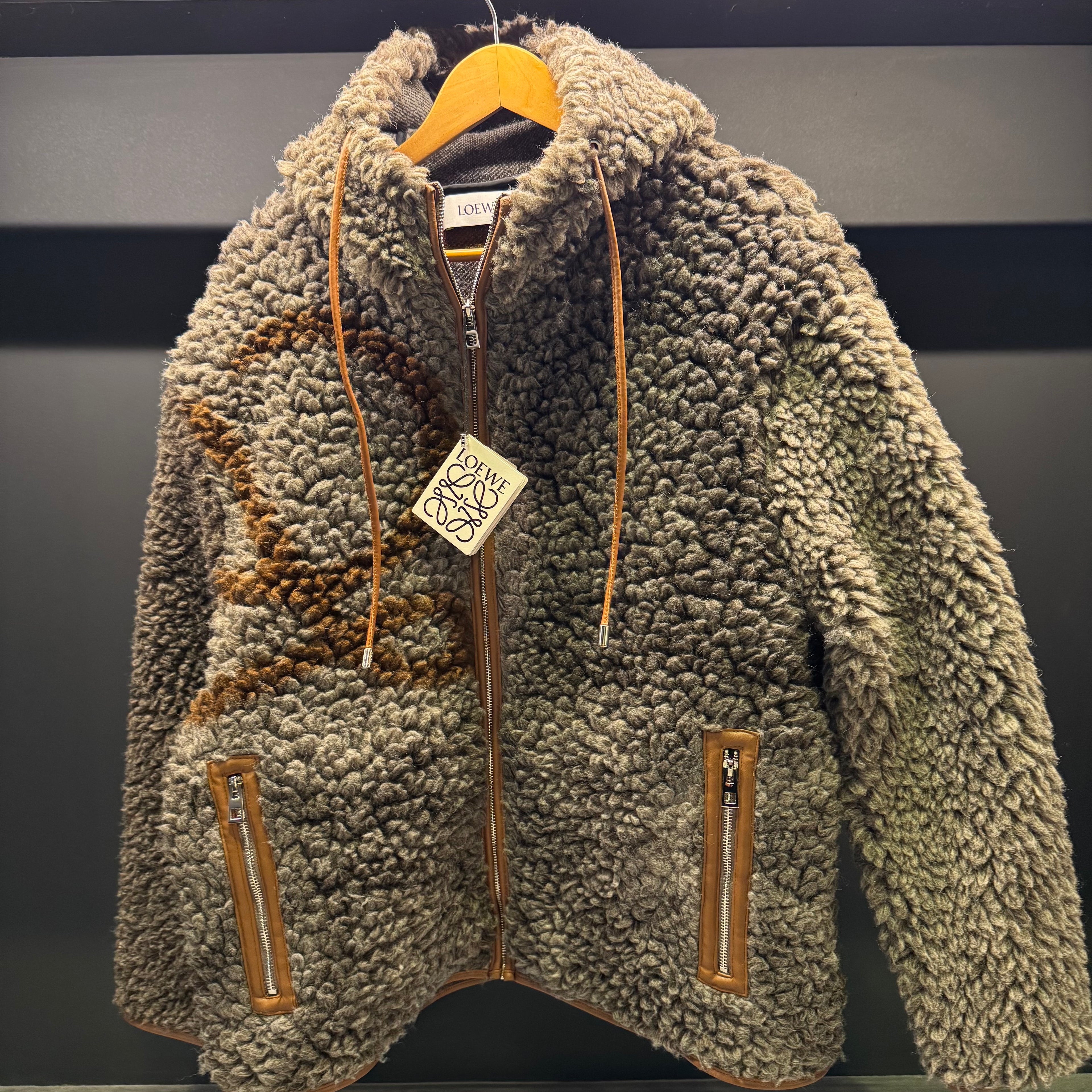 Loewe logo print hooded fleece jacket