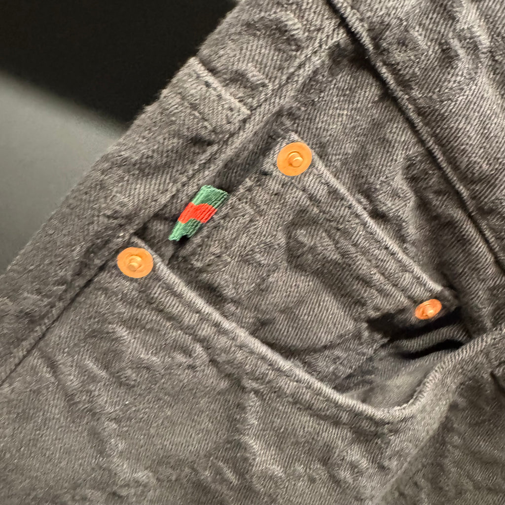 Gucci Monogram black denim pants