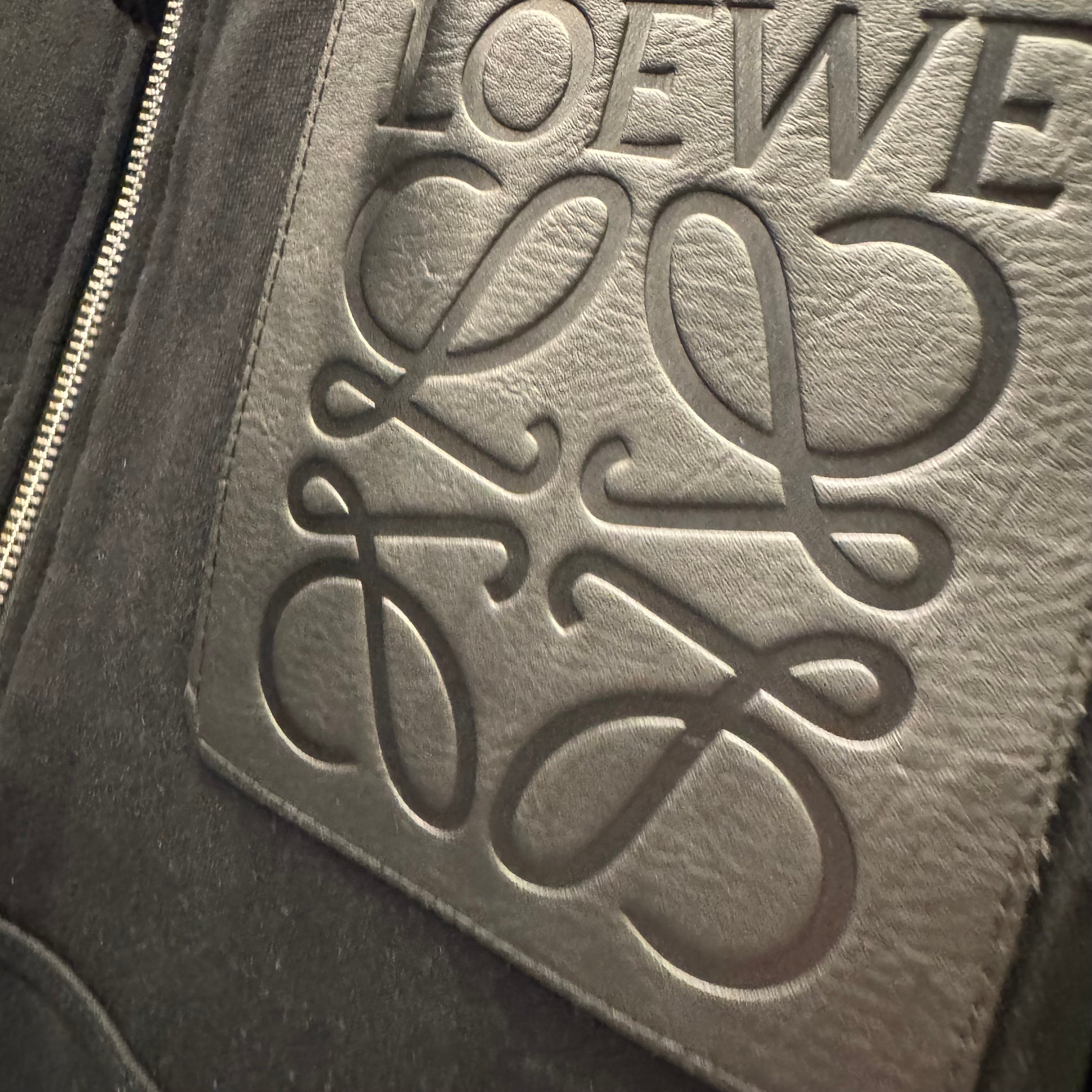 Loewe zipped hoodie with leather pocket